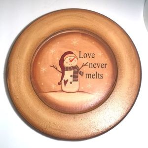 Darice Snowman Plate/Love Never Melts
